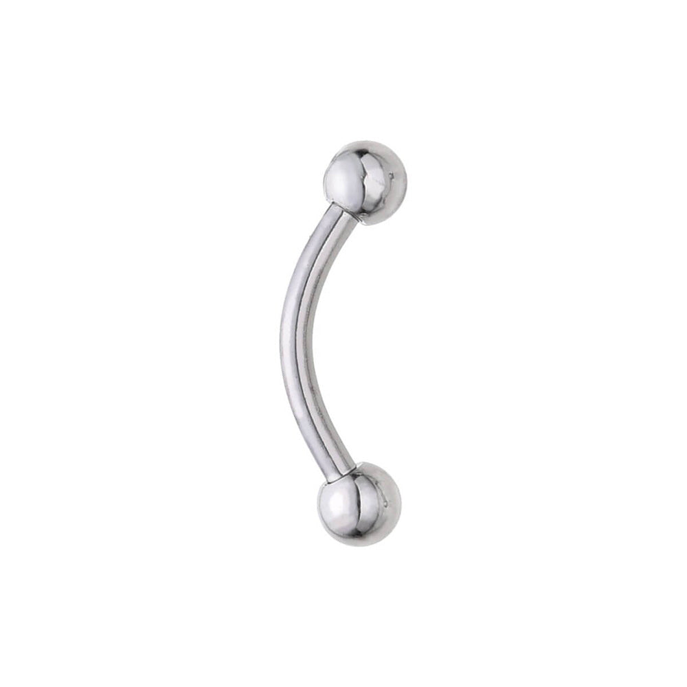 Asimi Σκουλαρίκι Micro Banana 8 mm με Μπίλιες από Χειρουργικό Ατσάλι 316L - 1 Τμχ
