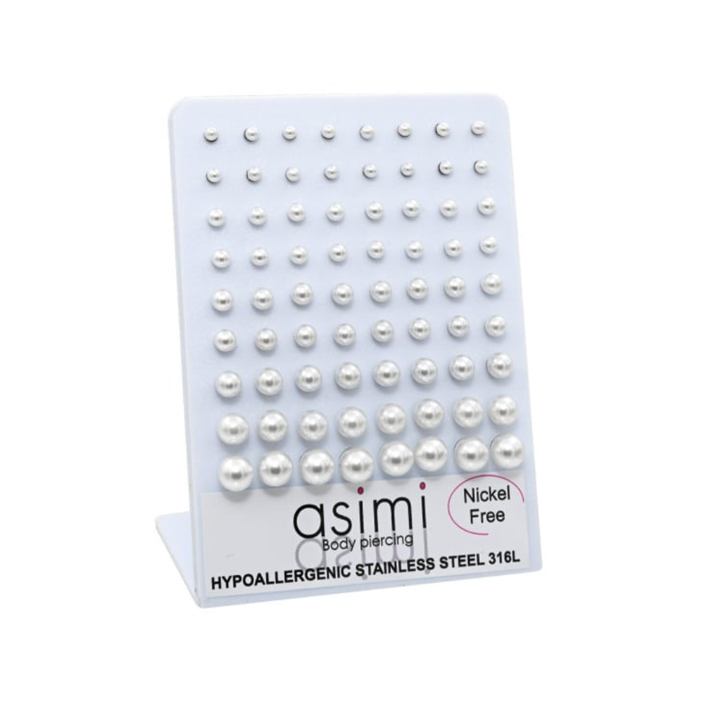 AsimiAsimi Ατσάλινο Σκουλαρίκι Με Πέρλες 3-8mm - 1 Ζευγάριpapell.gr