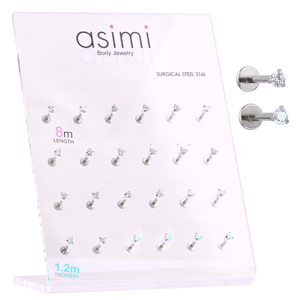 AsimiAsimi Σκουλαρίκι Χειλιού Με Ζιργκόν 3mm - 1 Τμχpapell.gr