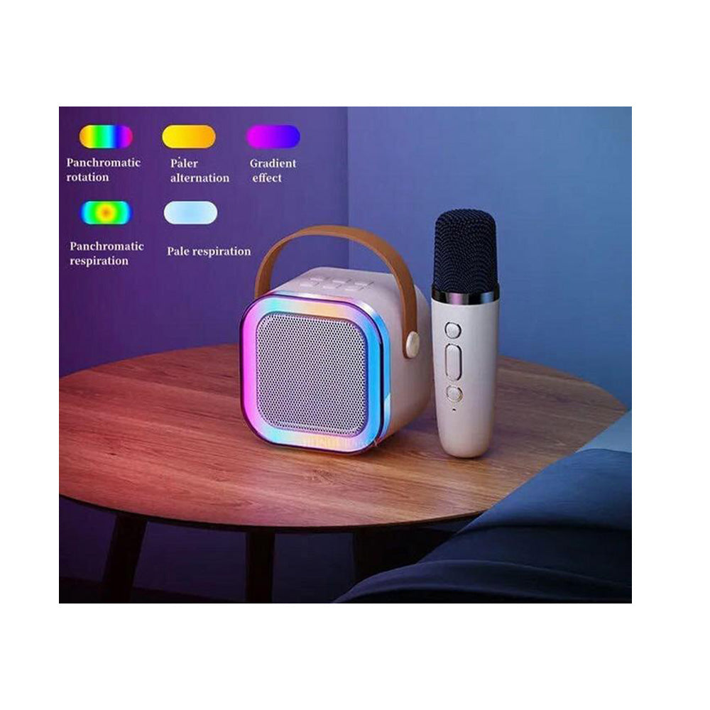 Ασύρματο Ηχείο Bluetooth Με Μικρόφωνο Karaoke K12 Ροζ