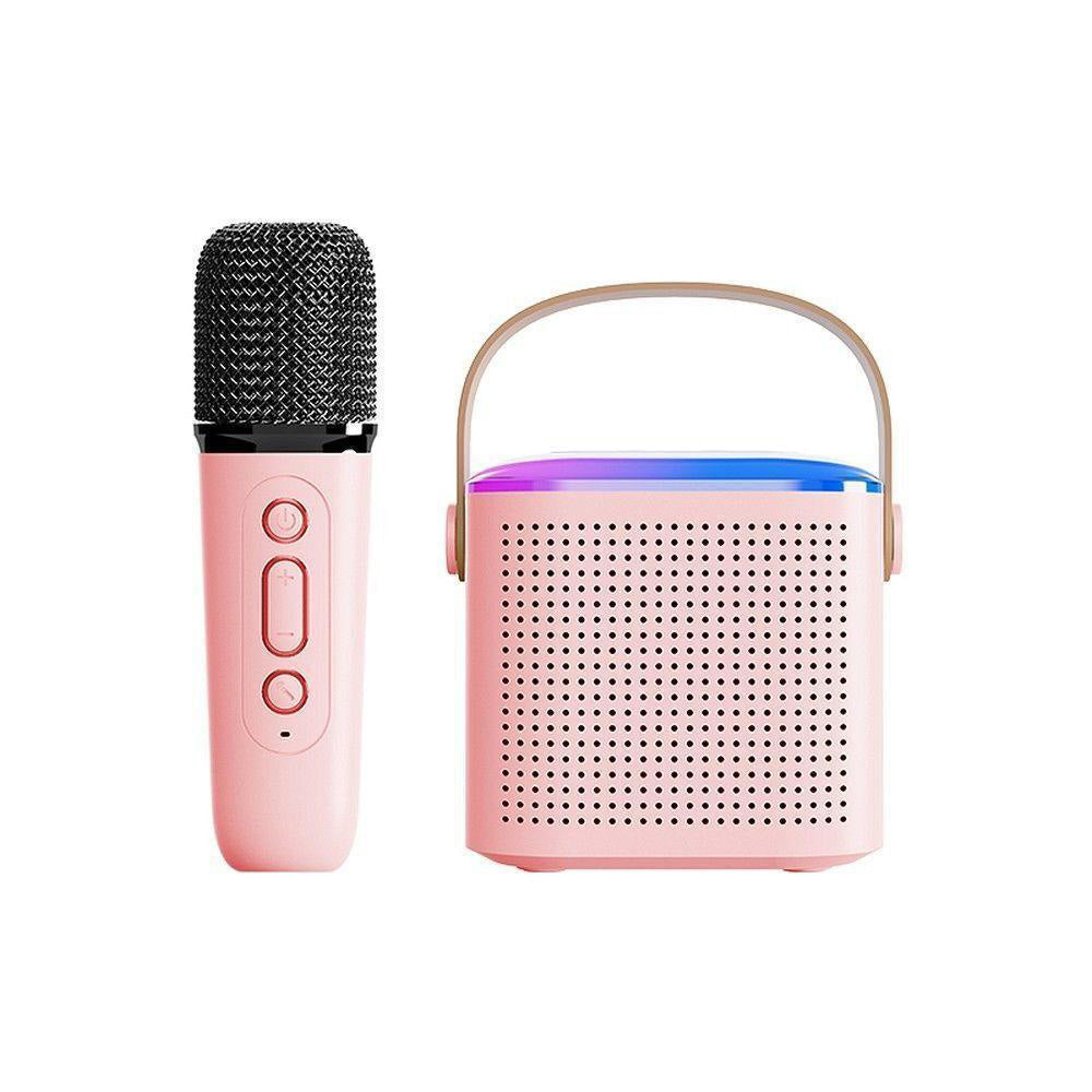 Ασύρματο Ηχείο Bluetooth Y1 5.3 Mε Λαβή Μεταφοράς, LED Φωτισμό & Μικρόφωνο Karaoke – Ροζ