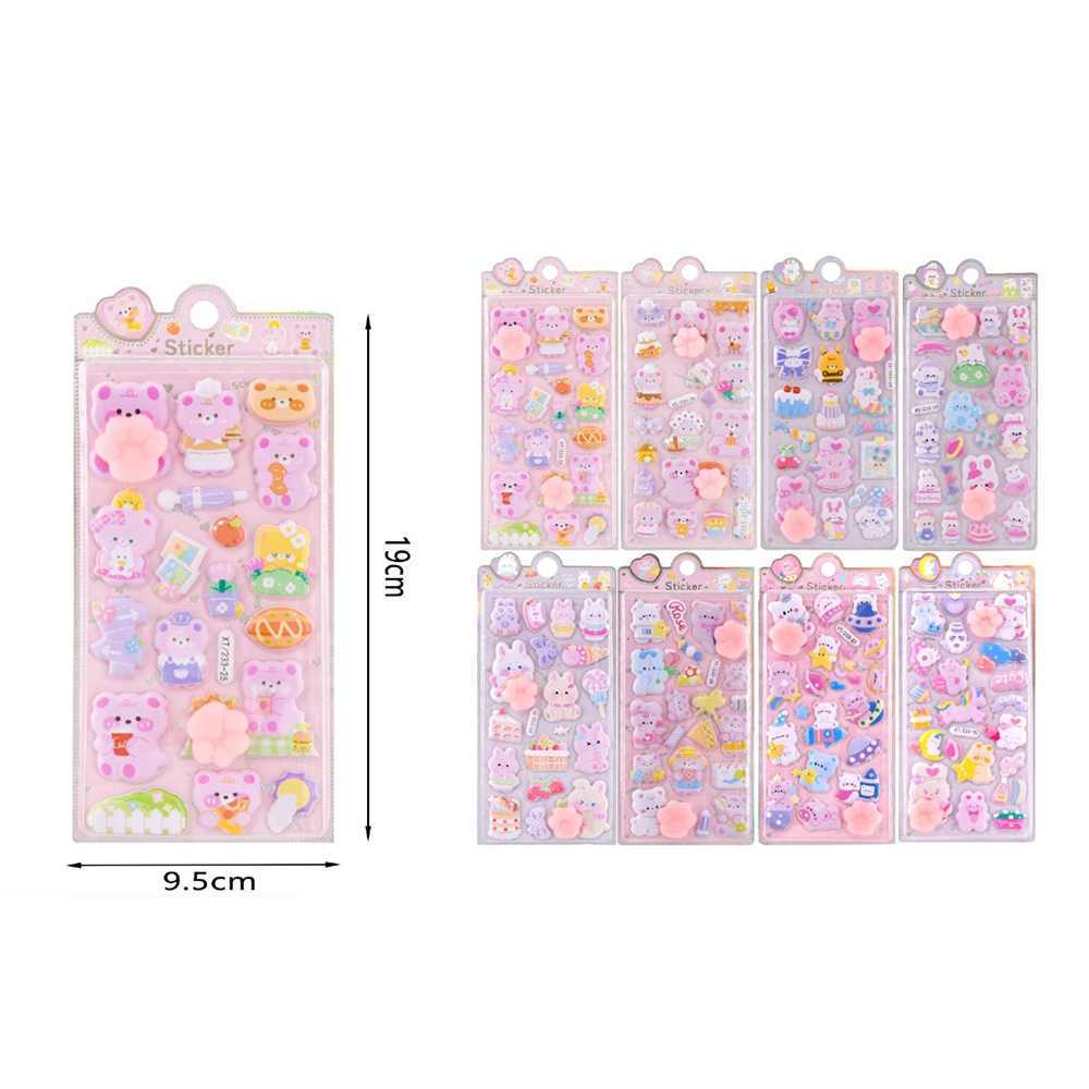 Αυτοκόλλητα 3D Kawaii Pastel 19 x 9,5 εκ σε 8 Σχέδια – 1 Τμχ