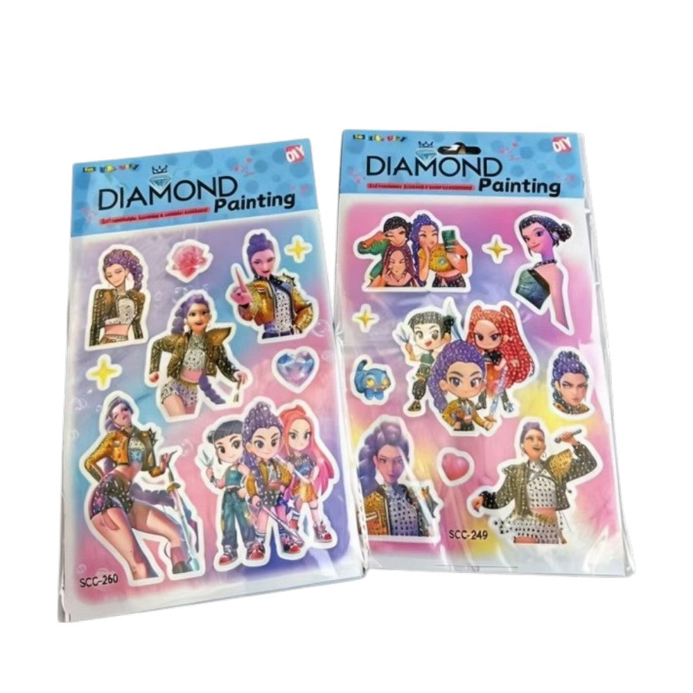Αυτοκόλλητα Diamond Dots DIY K-pop Demon Hunters σε Καρτέλα σε 2 Σχέδια - 1 Τμχ