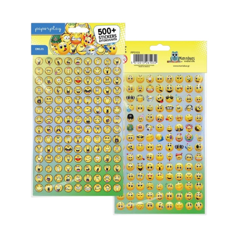 Αυτοκόλλητα Emojis 500 Τμχ