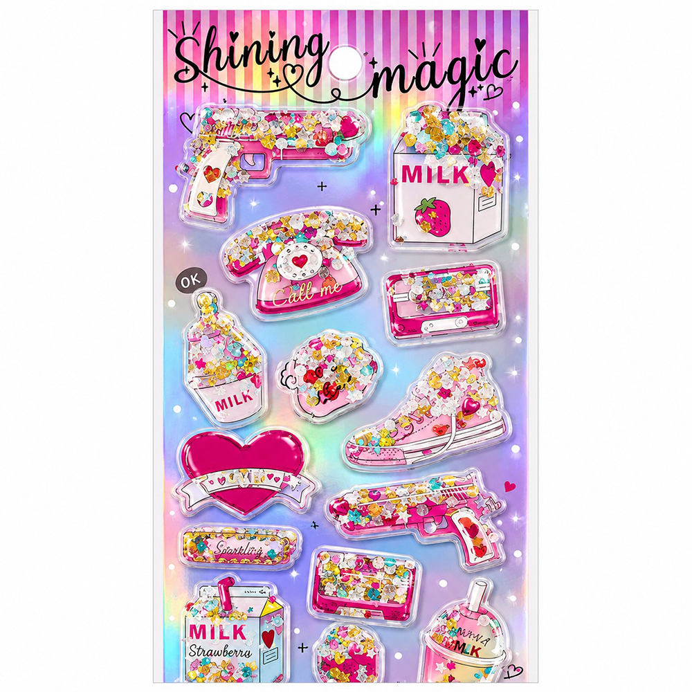 Αυτοκόλλητα με Glitter Shining Magic σε Καρτέλα - 1 Τμχ