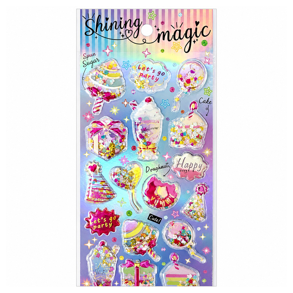 Αυτοκόλλητα με Glitter Shining Magic Party σε Καρτέλα - 1 Τμχ