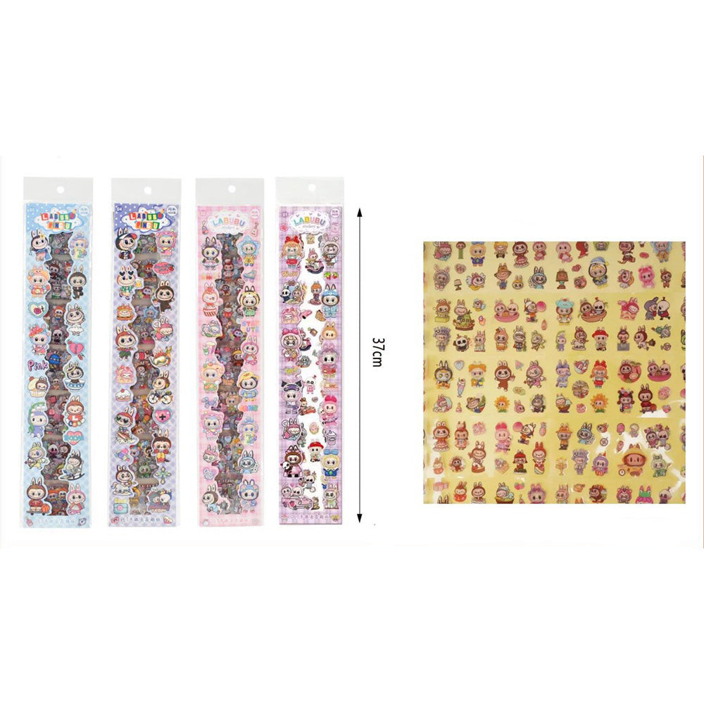 Αυτοκόλλητα Παιδικά Labubu Σε Καρτέλα 37 Εκ 4 Σχέδια - 1 Τμχ