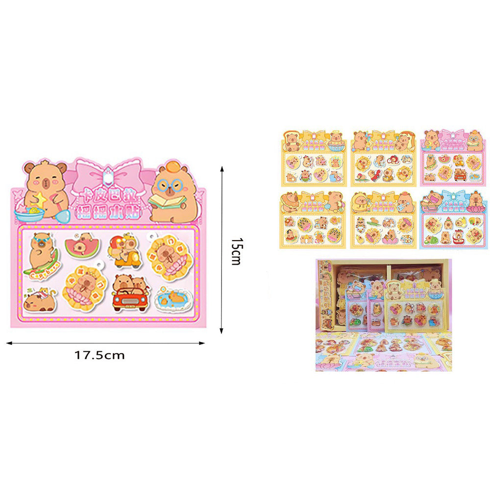 Αυτοκόλλητα Παιδικά Με Νερό Capybara Σε Καρτέλα 17.5χ15 εκ 6 Σχέδια - 1 Τμχ