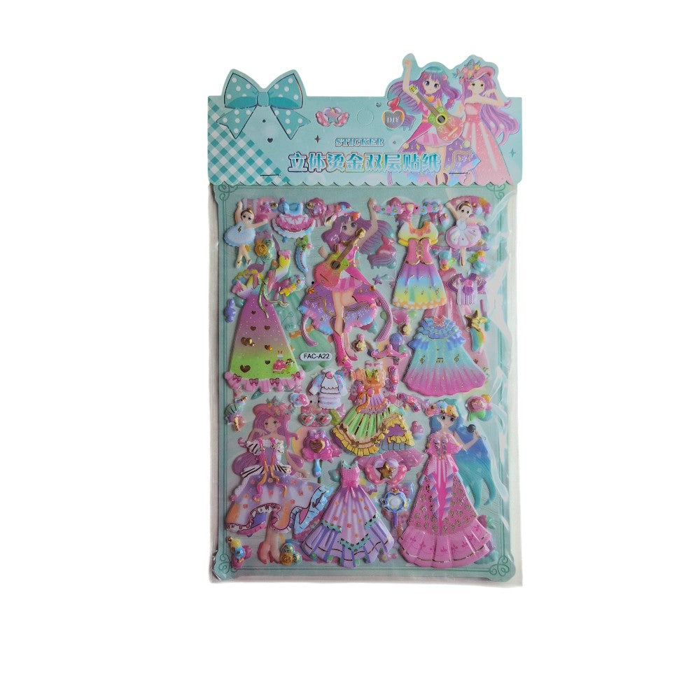 Αυτοκόλλητα Puffed Πριγκίππισες Σετ 2 Τμχ