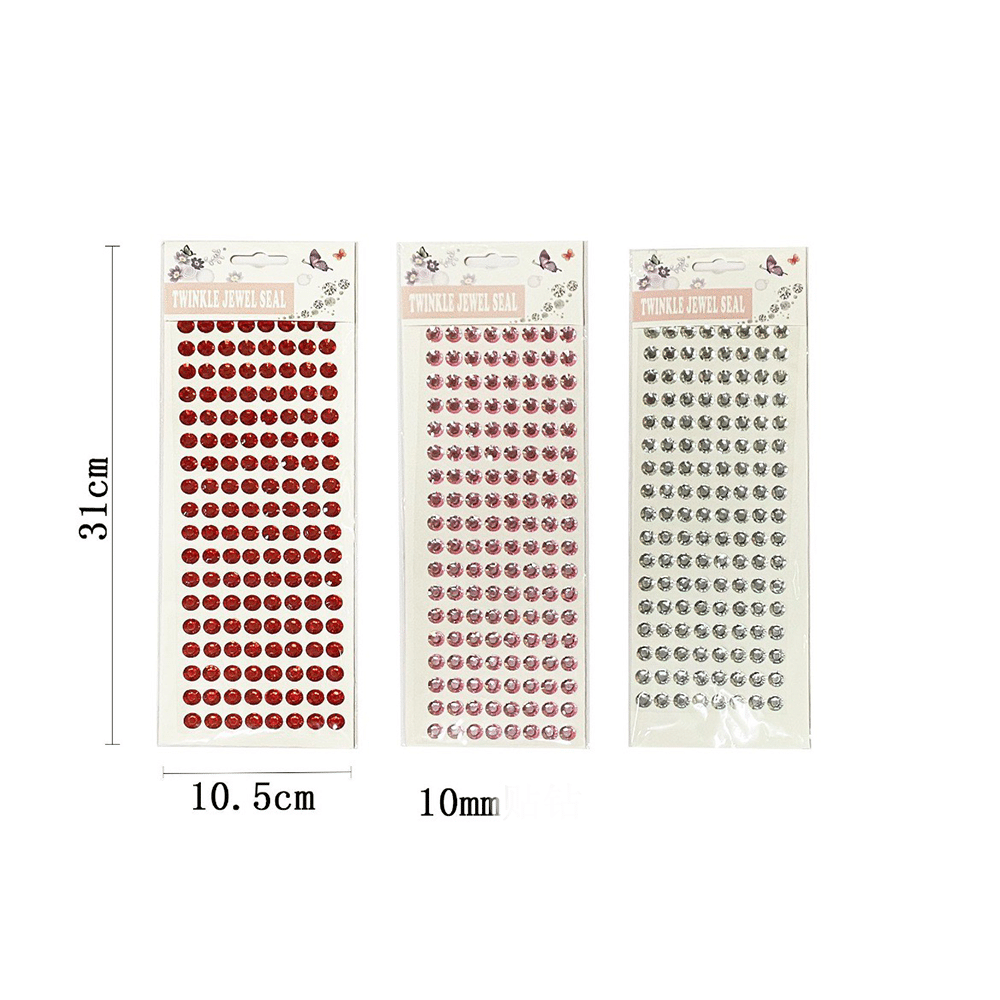 Αυτοκολλητα Στρασακια Σε Καρτελα 10 Μμ Σε 3 Χρωματα