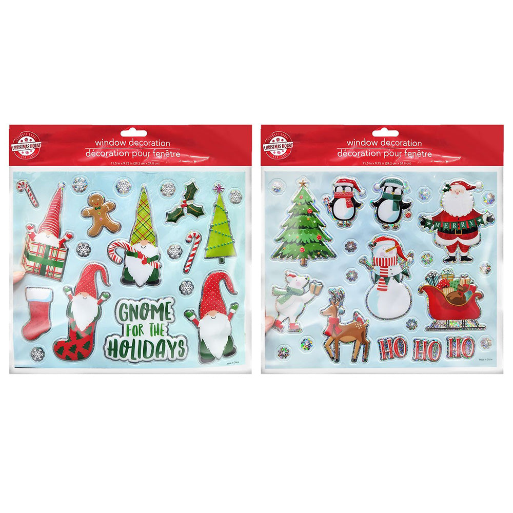 Χριστουγεννιάτικα  Αυτοκόλλητα 3D 29x25εκ 2 Σχέδια - 1τμχ 