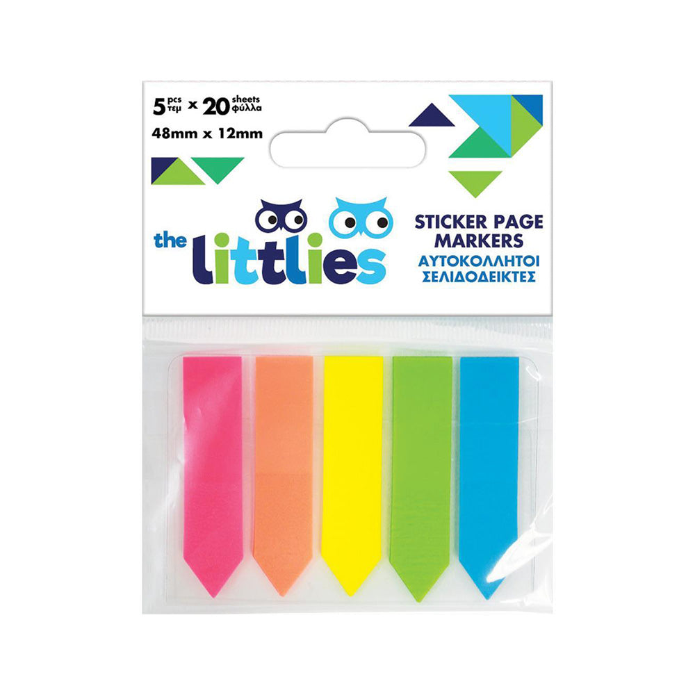 The Littlies Αυτοκόλλητοι Σελιδοδείκτες Βέλη 5 Χρωμάτων 50 Φύλλων 48x12mm