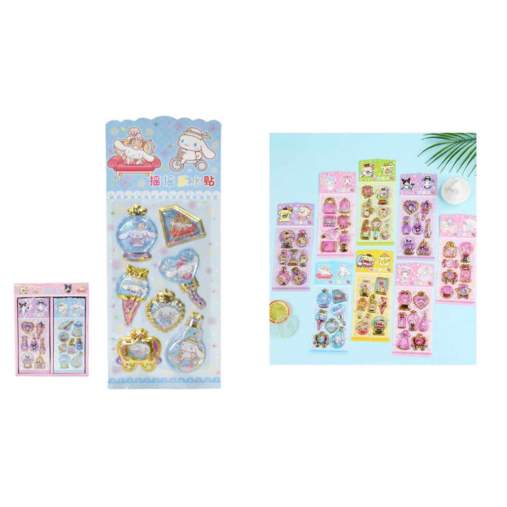 Αυτοκόλλητα Με Νερό & Glitter Διάφορες Φιγούρες 5 Σχέδια - 1 Τμχ