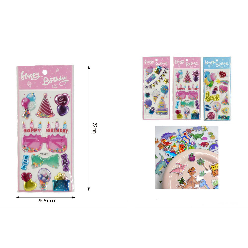 OEMΑυτοκόλλητα Puffy Happy Birthday 4 Σχέδια - 1 Τμχpapell.gr