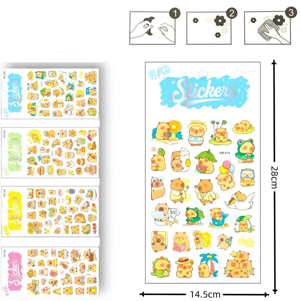 Αυτοκόλλητα Puffy Happy Capybara Διάφορα Σχέδια- 1 τμχ