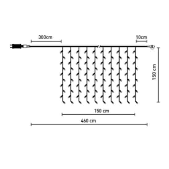 Trademarkt100 Λαμπακια Led Κουρτινα 150Χ150Cm Με Μετασχηματιστη Ψυχρο Λευκο Σταθερο Φωςpapell.gr