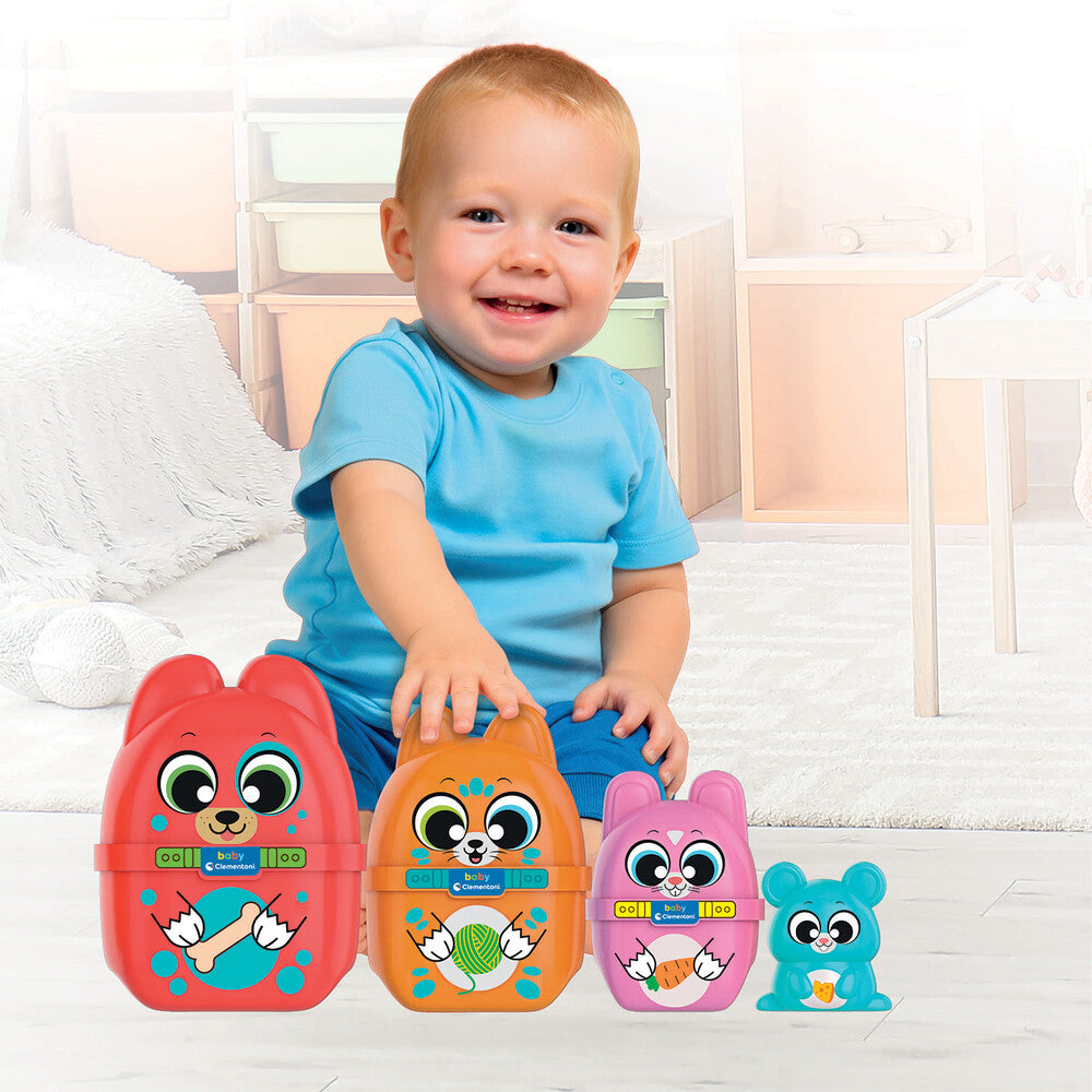 Baby Clementoni Βρεφικό Παιχνίδι Ζωάκια "Τι Έχει Μέσα" 2 σε 1 για 18+ Μηνών – εικόνα προϊόντος 2
