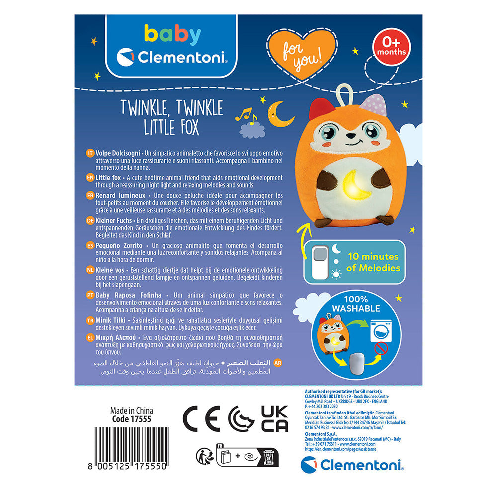 Βaby Clementoni Βρεφικό Παιχνίδι Twinkle Twinkle Αλεπού με Φως & Ήχους Για 0+ Μηνών