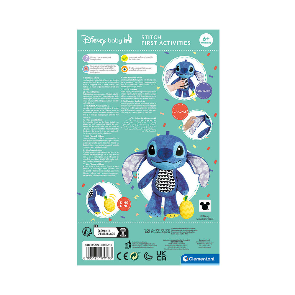 ClementoniDisney Baby Βρεφική Χνουδωτή Κουδουνίστρα Stitch Για 6+ Μηνώνpapell.gr
