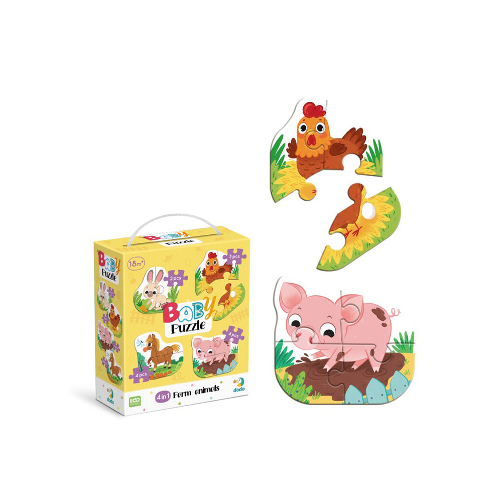 Dodo Baby Puzzle 4 in 1 – Ζώα της Φάρμας