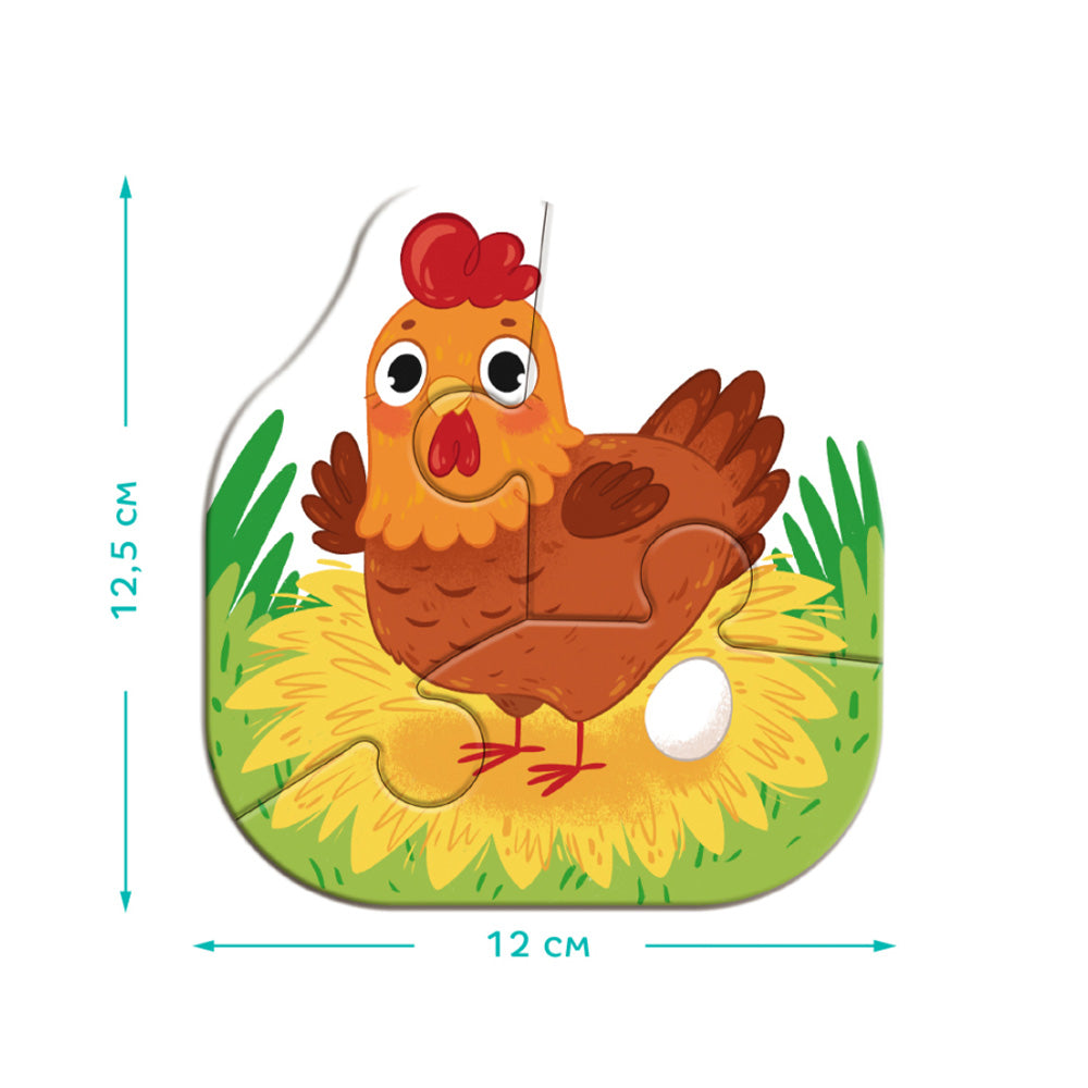 Dodo Baby Puzzle 4 in 1 – Ζώα της Φάρμας