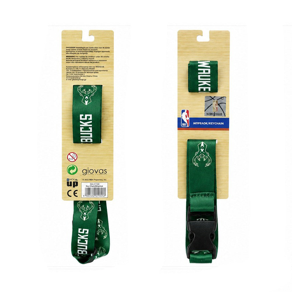 Back Me Up Μπρελόκ Μακρύ Lanyard NBA - Milwaukee Bucks Πράσινο