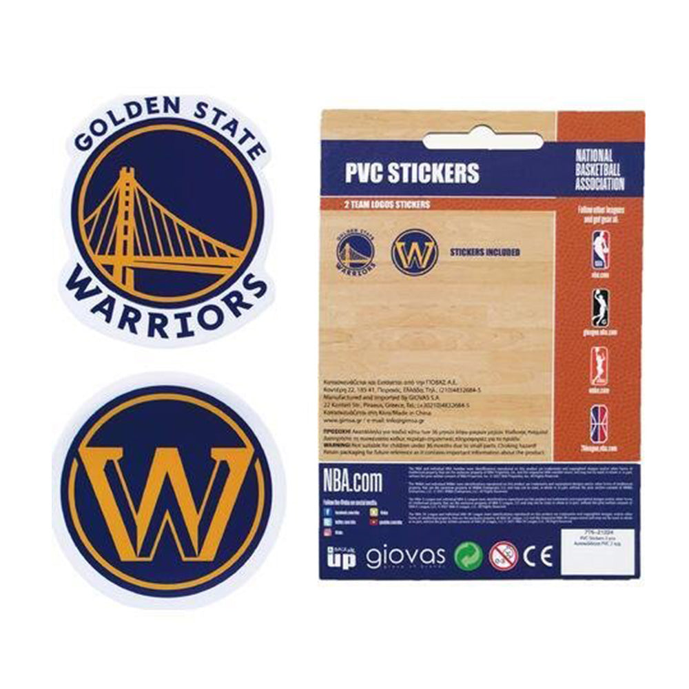 Back Me Up Σετ Αυτοκόλλητα 2 Τμχ PVC NBA Logo Golden State Warriors