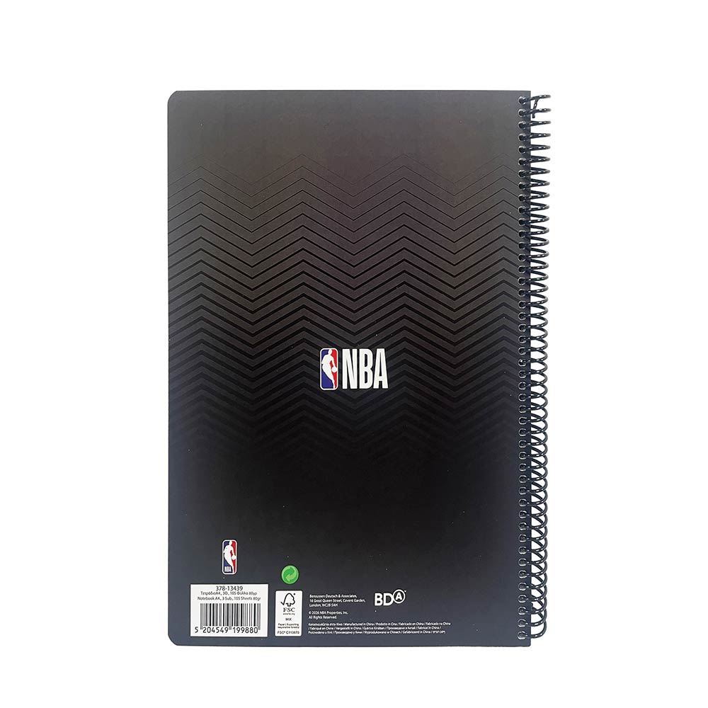 Back Me Up Τετράδιο Σπιράλ Ριγέ Α4 NBA Logo