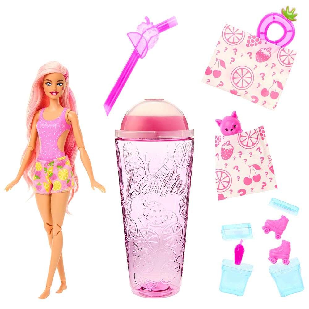 Mattel Barbie Pop Reveal Fruit Series Doll, Φράουλα Λεμόνι Strawberry Lime Με 8 Εκπλήξεις