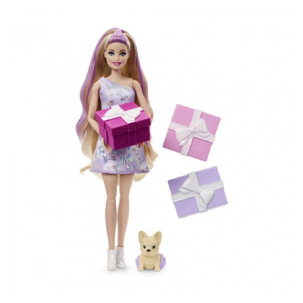 MattelBarbie Party Unboxed Reveal Κούκλα Ξανθία με Γαλλικό Μπουλντόγκpapell.gr