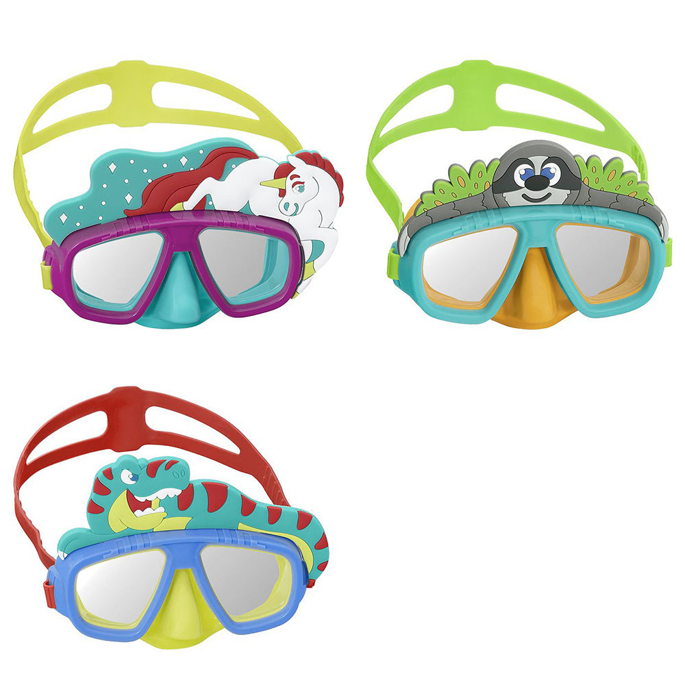Bestway Μάσκα Θαλάσσης Παιδική Ζωάκια 3 Σχέδια - 1 Τμχ