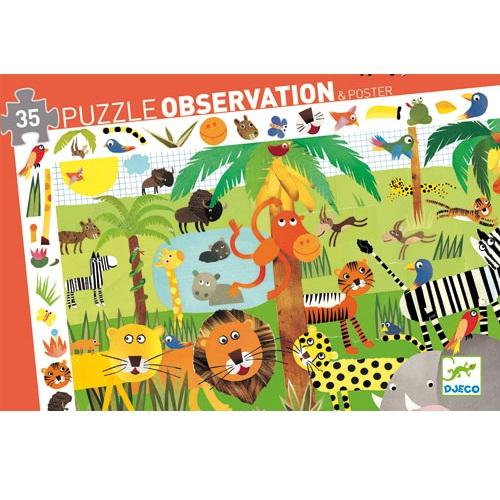 Djeco Puzzle Παρατήρησης Η Ζούγκλα – 35 Τεμάχια