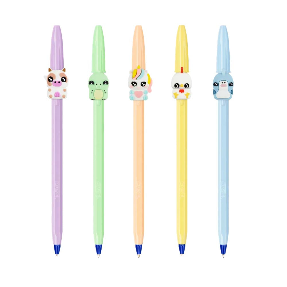 Bic Στυλό Cristal Figurine Μπλε 1.0mm σε 5 Παστέλ Χρώματα - 1 Τμχ