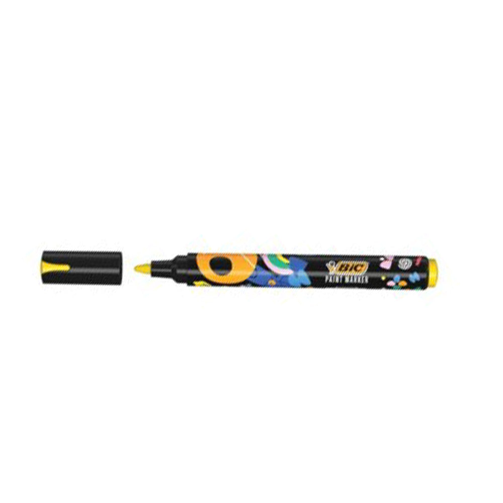 Bic Μαρκαδόρος Paint Marking Ακρυλικός Με Στρογγυλή Μύτη 4.5mm Κίτρινο