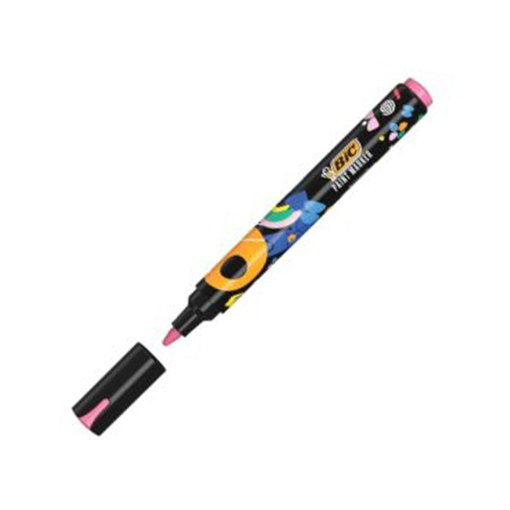 Bic Μαρκαδόρος Paint Marking Ακρυλικός Με Στρογγυλή Μύτη 4.5mm Ροζ