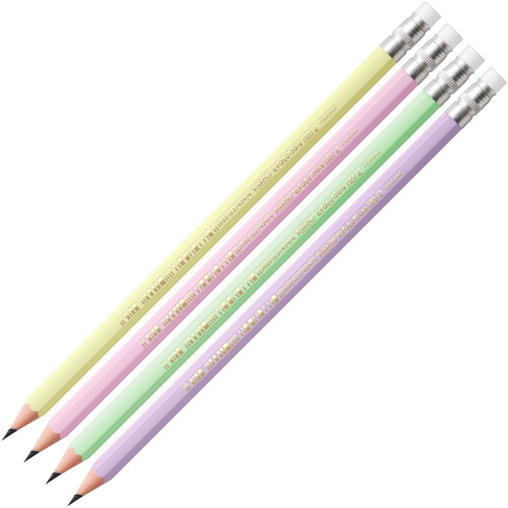 Bic Μολύβι Mε Γόμα Evolution Pastel 4 Χρώματα - 1 Τμχ