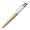 Bic Στυλό 4 Χρωμάτα Wood Style 0.4mm Φυσικό