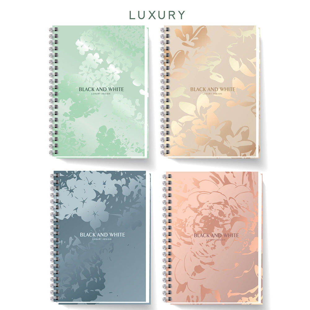 Black & White Τετράδιο Σπιράλ Flowers