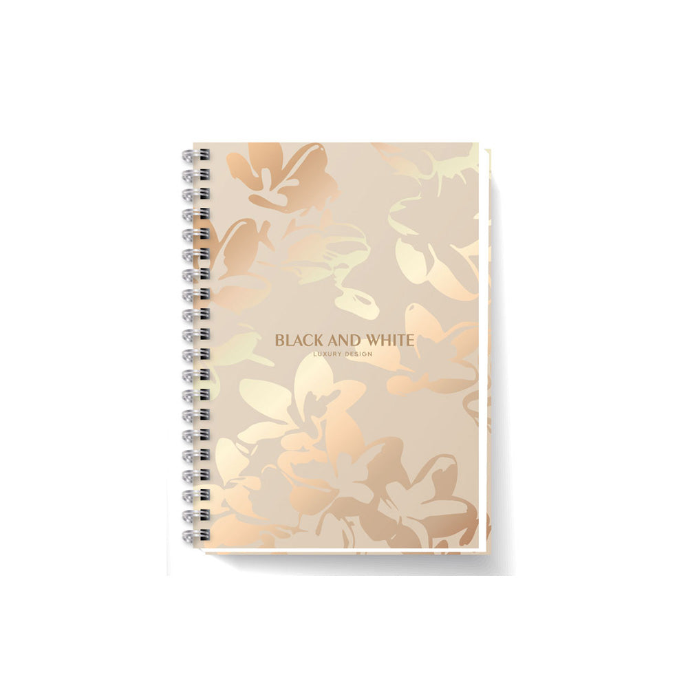 Black & White Τετράδιο Σπιράλ Flowers