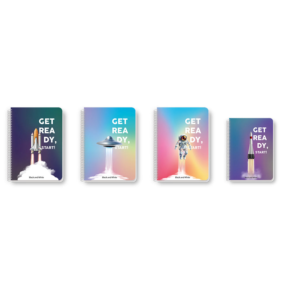 Black & White Τετράδιο Σπιράλ Get Ready Start!
