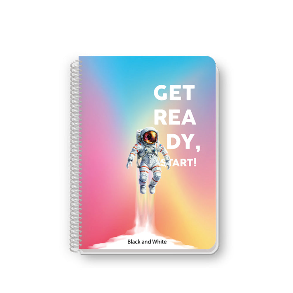Black & White Τετράδιο Σπιράλ Get Ready Start!