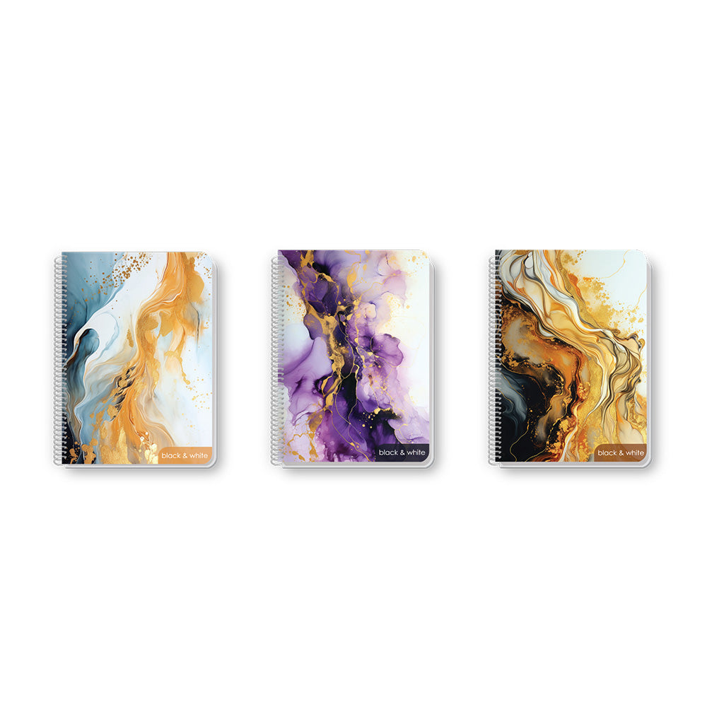 Black & White Τετράδιο Σπιράλ Marble