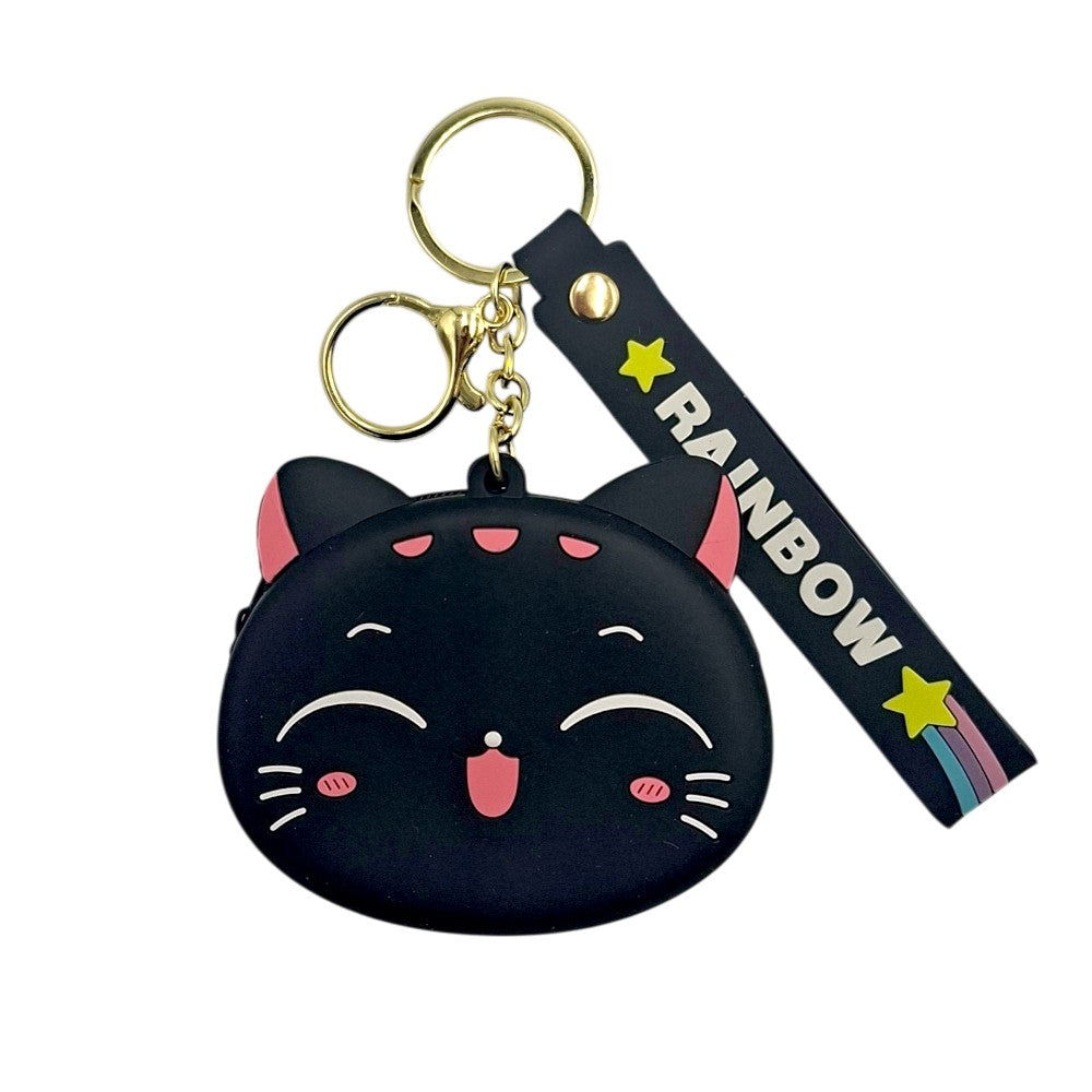 Μπρελόκ Σιλικόνης Πορτοφολάκι Black Cat 8x7 εκ