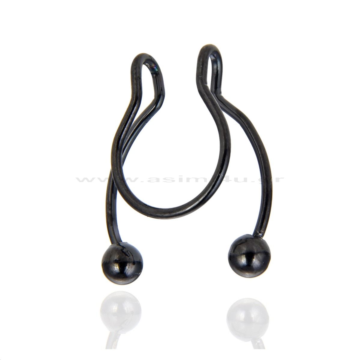Asimi Μαύρο Fake Septum Horseshoe Σκουλαρίκι από Χειρουργικό Ατσάλι 316L - 1 Τμχ