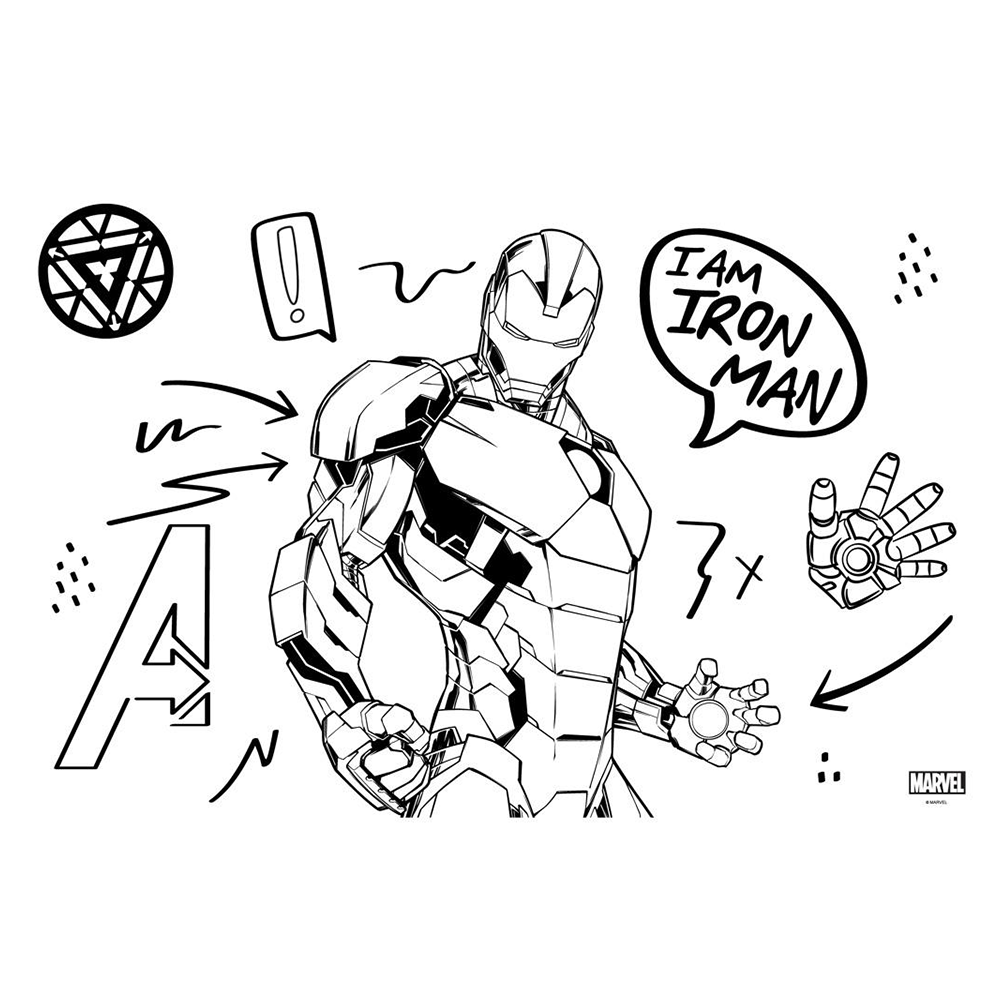 Μπλοκ Ζωγραφικής Iron Man 23x33 εκ με 40 Φύλλα, Αυτοκόλλητα & Στένσιλ σε 2 Σχέδια - 1 Τεμάχιο