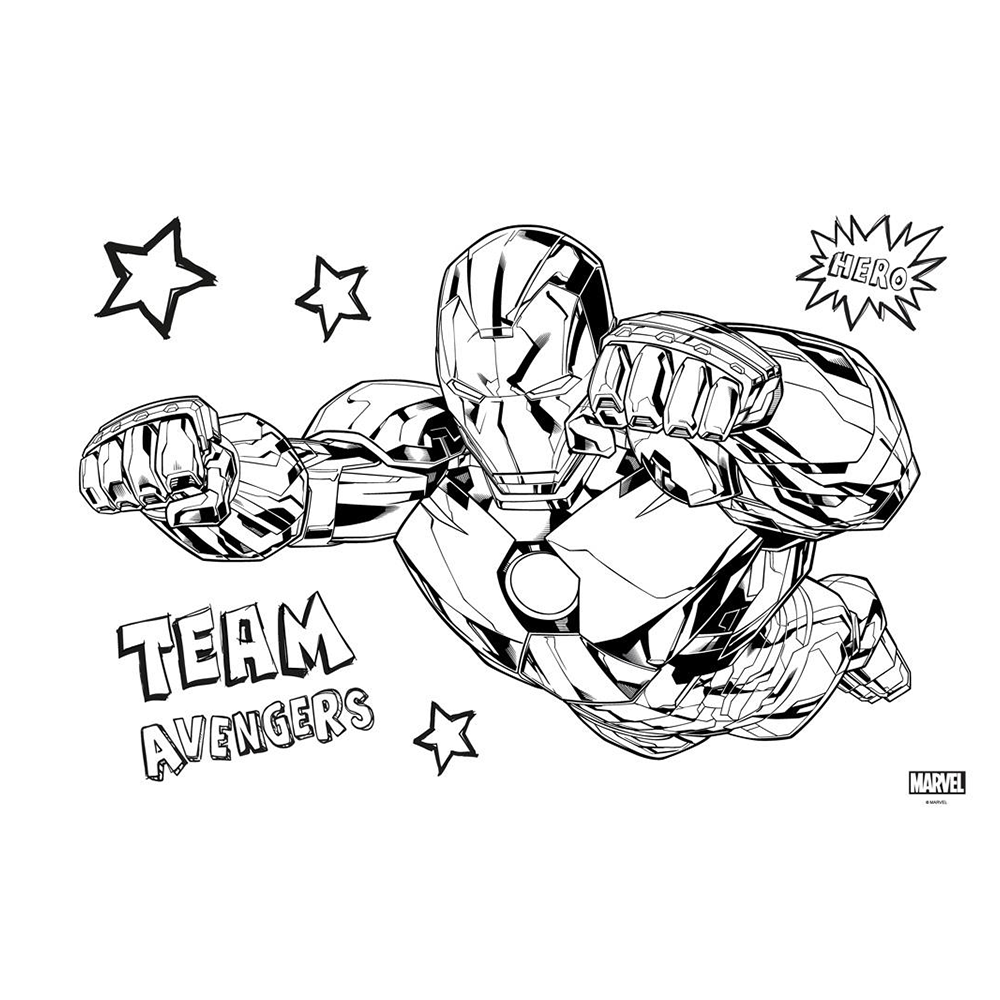 Μπλοκ Ζωγραφικής Iron Man 23x33 εκ με 40 Φύλλα, Αυτοκόλλητα & Στένσιλ σε 2 Σχέδια - 1 Τεμάχιο