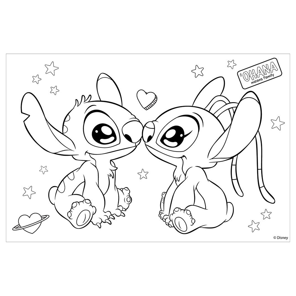 Μπλοκ Ζωγραφικής Lillo & Stitch 23x33 εκ με 40 Φύλλα, Αυτοκόλλητα & Στένσιλ σε 2 Σχέδια - 1 Τεμάχιο