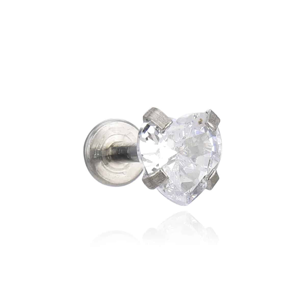 Σκουλαρικι Heart Tragus With Zircon 3-4-5-6Mm Surgical Steel 316L