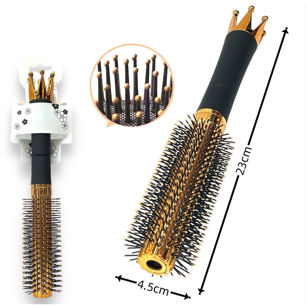 OEMΒούρτσα Μαλλιών Για Πιστολάκι Gold Με Κορώνα 24εκpapell.gr