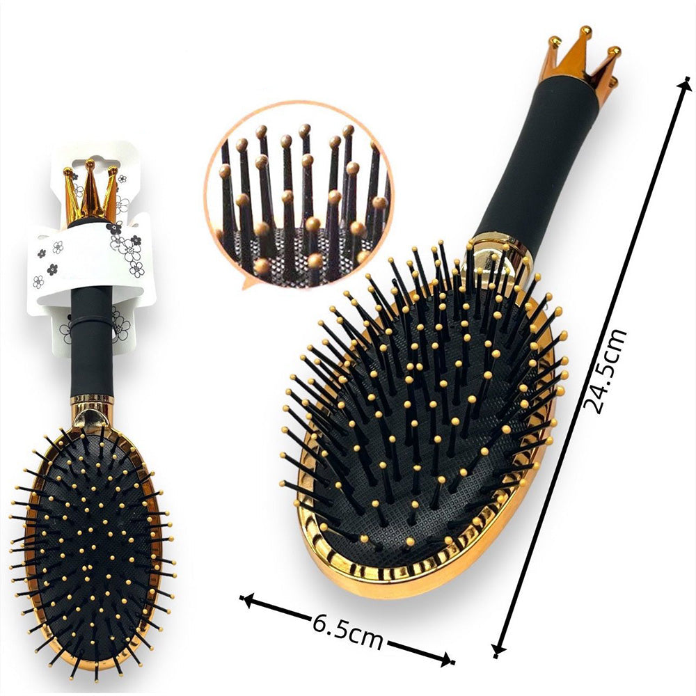 OEMΒούρτσα Μαλλιών Οβάλ Gold Με Κορώνα 24εκpapell.gr